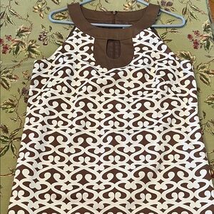 Ann Taylor Loft brown and beige print size 10 dress fully lined